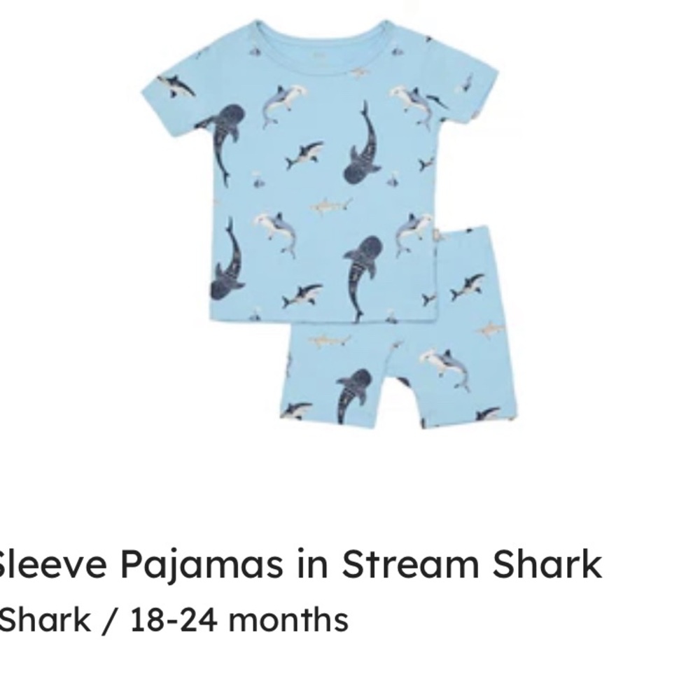 Kyte BABY Blue Shark Print Kids Pajama Set